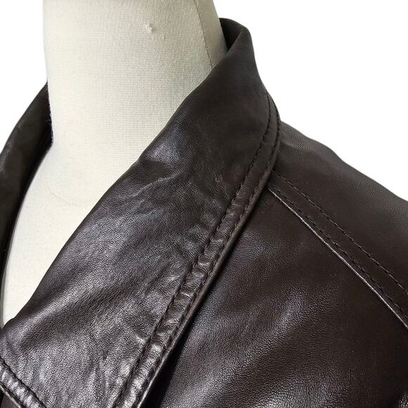 Vintage Men's Pano Sereti New York Leather Flight Bomber Jacket in Brown X-Large - Picture 8 of 11